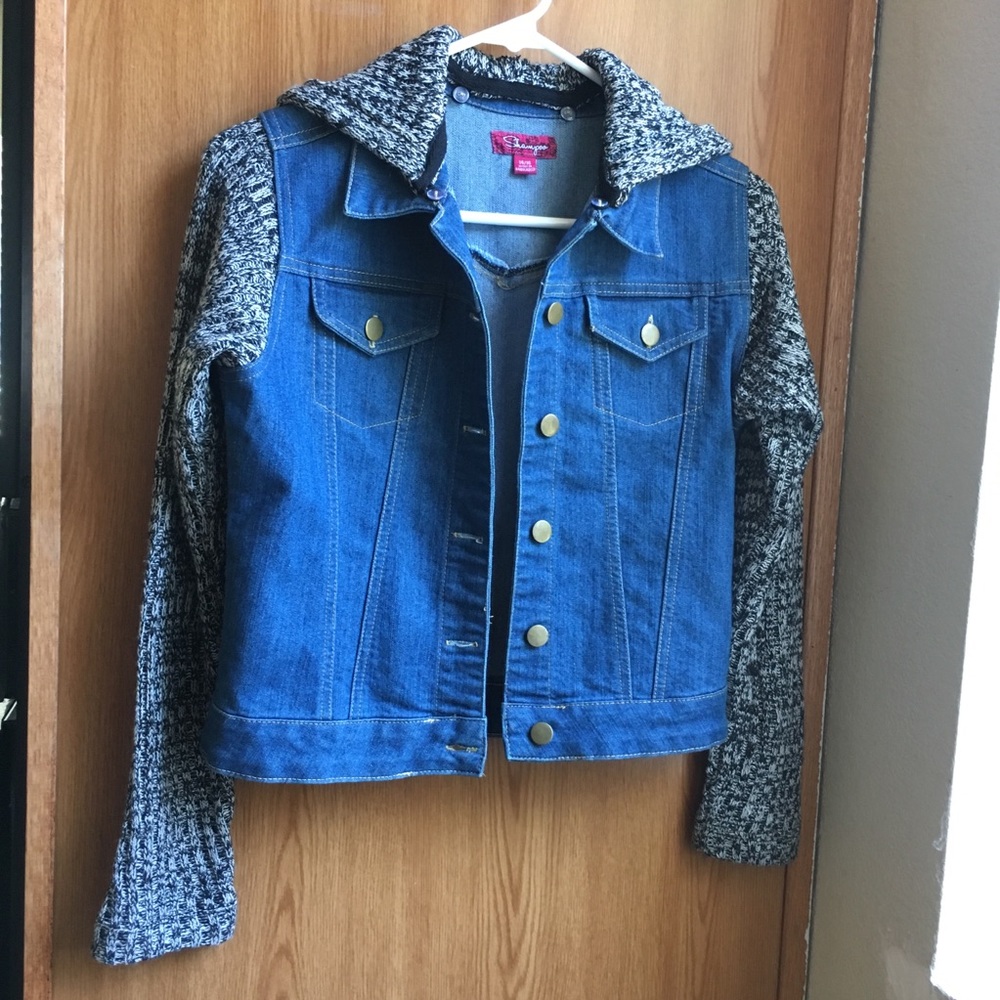 Shampoo Girls Denim/Sweather Jacket, Size 14-16